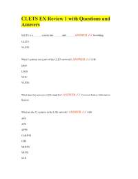 CLETS EX Review 1 with Questions and Answers