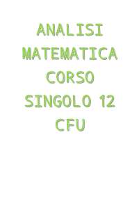 CORSO SINGOLO ANALISI MATEMATICA 12 CFU PEGASO