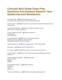 Colorado Real Estate Exam Prep: Key Concepts and Definitions