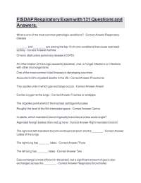 FISDAP Respiratory Exam: 131 Questions and Answers