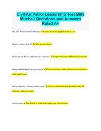 Civil Air Patrol Leadership Test: Billy Mitchell Questions and Answers