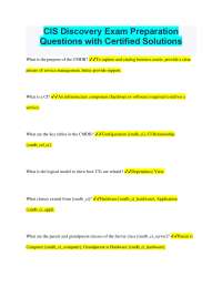 CIS Discovery Exam Preparation: Questions and Answers on CMDB and ServiceNow Discovery
