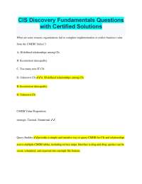 CIS Discovery Fundamentals Questions with Certified Solutions
