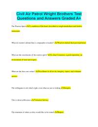 Civil Air Patrol Wright Brothers Test: Questions and Answers