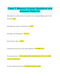 Missouri Class E License Questions and Answers
