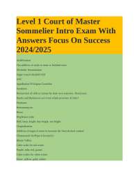 Sommelier Intro Exam With Answers: Focus On Success 2024/2025