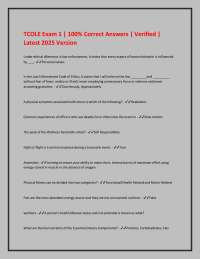 TCOLE Exam 1 | 100% Correct Answers | Verified | Latest 2025 Version
