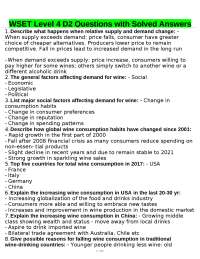 WSET Level 4 D2 Questions with Solved Answers