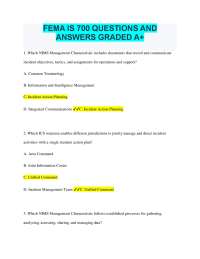 FEMA IS 700 QUESTIONS AND ANSWERS GRADED A+