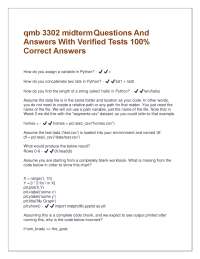 qmb 3302 midterm Questions And Answers With Verified Tests 100% Correct Answers