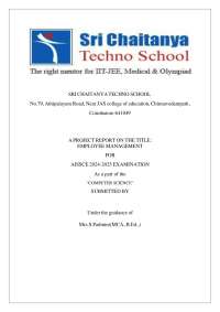 Employee Management System Project Report for AISSCE 2024-2025