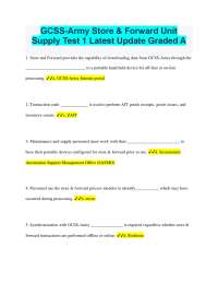 GCSS-Army Store & Forward Unit Supply Test 1: Multiple Choice Questions and Answers