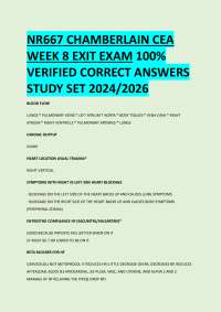 NR667 CHAMBERLAIN CEA  WEEK 8 EXIT EXAM 100% VERIFIED CORRECT ANSWERS STUDY SET 2024/2026