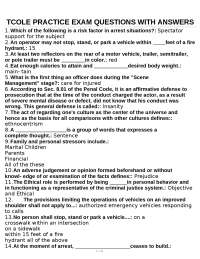 TCOLE Practice Exam Questions with Answers