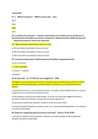 Diritto Tributario Avanzato - prof Pollari - Paniere domande chiuse e aperte