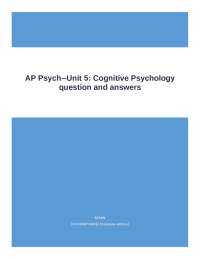 Cognitive Psychology: Memory and Cognitive Abilities - Definitions and Explanations
