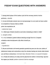 FISDAP Exam Questions and Answers: Emergency Medical Technician (EMT) Practice