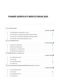 Paniere 2025 ANALISI MATEMATICA 1 Università Mercatorum