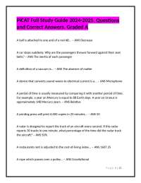 PiCAT Full Study Guide 2024-2025. Questions and Correct Answers. Graded A