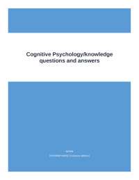 Cognitive Psychology: Questions and Answers on Conceptual Knowledge and Categorization