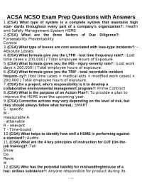 ACSA NCSO Exam Prep Questions with Answers