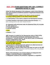 AUD - CPA EXAM QUESTIONS AND 100% CORRECT  ANSWERS RATED A+ 2025