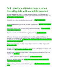 Ohio Health and life insurance exam Latest Update with complete solution