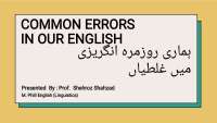 Common Error in our English