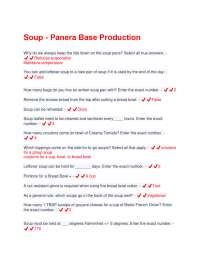 Soup Production Guidelines: Panera Bread
