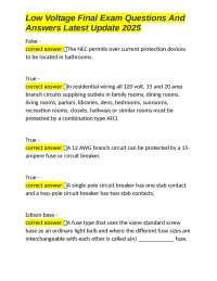 Low Voltage Final Exam: Electrical Engineering Guide