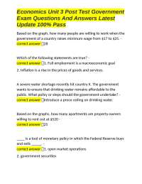 Economics Unit 3 Post Test: Government - Exam Questions and Answers