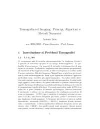 Tomografia e imaging: principi, algoritmi e metodi numerici - Prof. Liseno