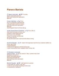 Panera Barista Training Guide: Recipes and Techniques for Popular Drinks