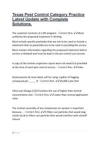 Texas Pest Control Category Practice: Multiple Choice Questions and Answers