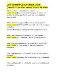 Low Voltage Qualification Exam: Questions and Answers