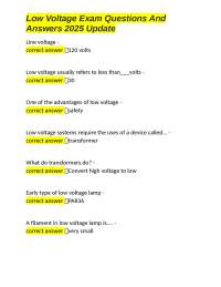Low Voltage Exam Questions And Answers 2025 Update