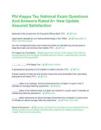 Phi Kappa Tau National Exam Questions and Answers