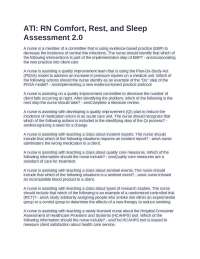 ATI: RN Comfort, Rest, and Sleep Assessment 2.0 - Practice Questions and Answers