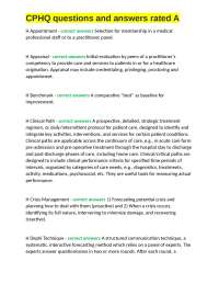 CPHQ Questions and Answers: A Glossary of Healthcare Terms