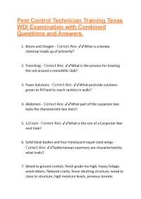 Pest Control Technician Training Texas: WDI Examination Questions and Answers