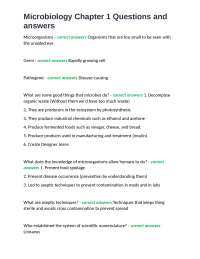 Microbiology Chapter 1: Questions and Answers