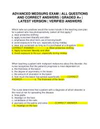 Advanced MedSurg Exam: Multiple Choice Questions and Answers