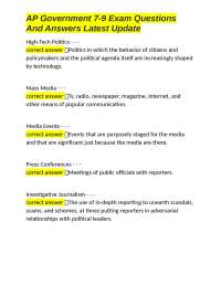 AP Government Exam: High-Tech Politics & Mass Media