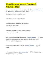AQA citizenship paper 2 Question & Answers ( 2025)