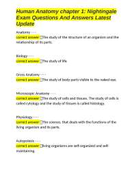 Human Anatomy Chapter 1: Nightingale Exam Questions and Answers