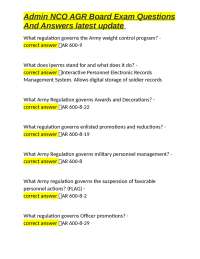 Admin NCO AGR Board Exam Questions And Answers latest update