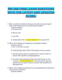 Endocrinology & Musculoskeletal Health: MN 568 Exam Review