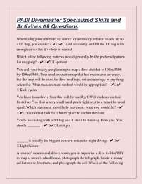 PADI Divemaster Specialized Skills and Activities: 66 Questions