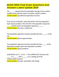 BUSN 5000 Final Exam Questions and Answers: Regression Analysis and Causal Inference