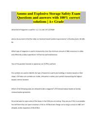 Ammo and Explosive Storage Safety Exam: Questions and Answers